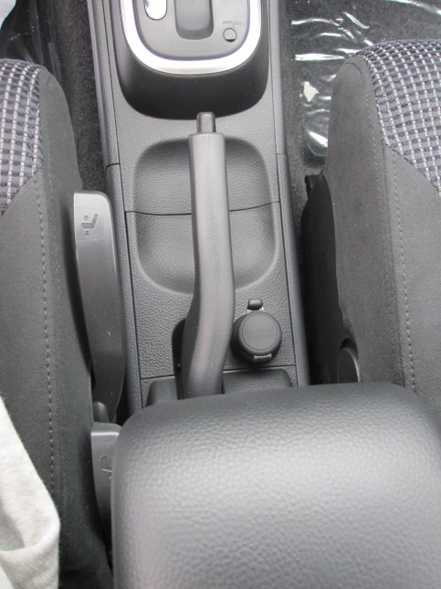 Seat adjusters on inside (easy access) Compact car with a FULL size car seat